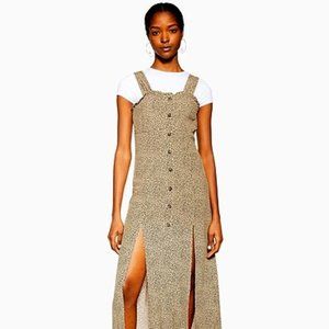 TOPSHOP Spot Split Front Midi Dress